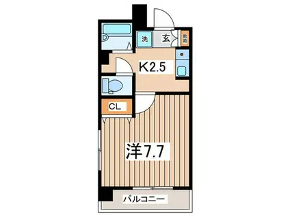 T S GARDEN相模原(1K/4階)の間取り写真