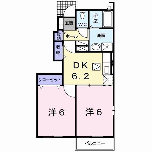 アルコ・イーリス(2DK/1階)の間取り写真