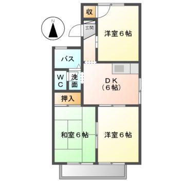 すずらん(3DK/2階)の間取り写真