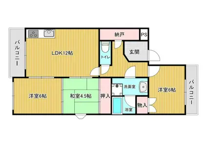 ルモンクレール枝吉(3LDK/2階)の間取り写真