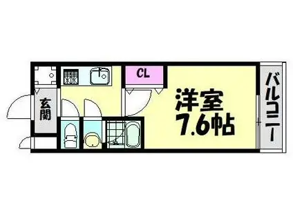 カサ リラ(1K/1階)の間取り写真