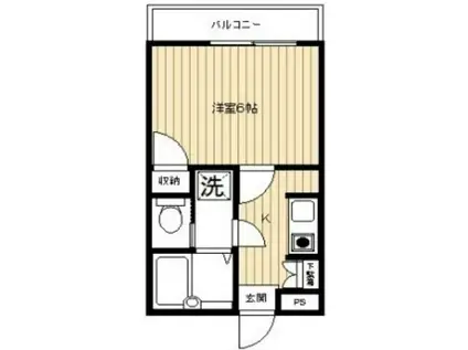 ピアサン烏山(1K/1階)の間取り写真