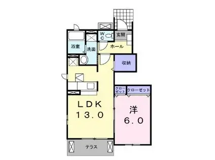 メゾンフレイズ(1LDK/1階)の間取り写真