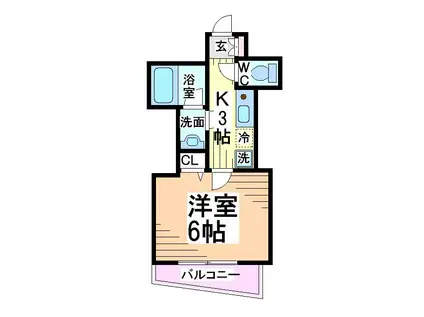 エクセランコウワ(1K/3階)の間取り写真