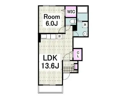 ブルーラグーン(1LDK/1階)の間取り写真