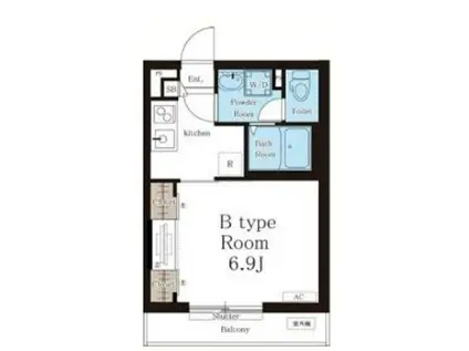 リブリ・アークパイン(1K/1階)の間取り写真