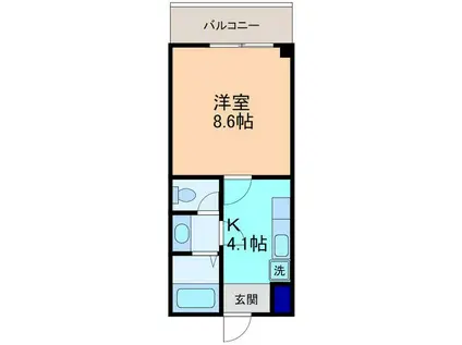 アビューキムラ(1K/2階)の間取り写真