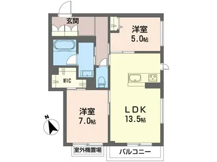エール ブランシェ(2LDK/2階)の間取り写真