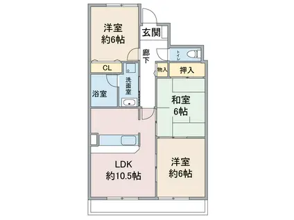 グランドメゾン徳重(3LDK/3階)の間取り写真