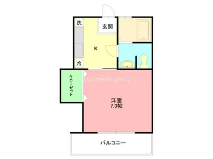 ノーブル リュミエール(1K/1階)の間取り写真