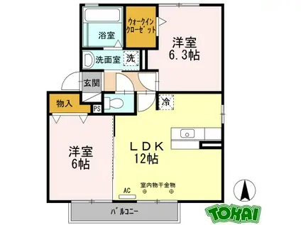 サンフィットスクエア(2LDK/2階)の間取り写真