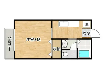 ビーライン中井A棟(1K/1階)の間取り写真