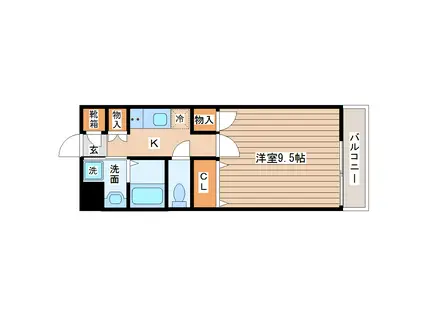 プレミア泉崎(1K/2階)の間取り写真