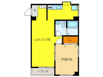 DWELL50(1LDK/4階)の間取り写真