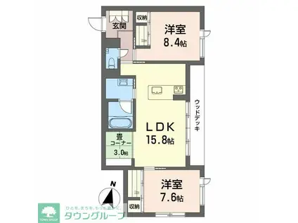 NC STYLE 一社(2LDK/1階)の間取り写真