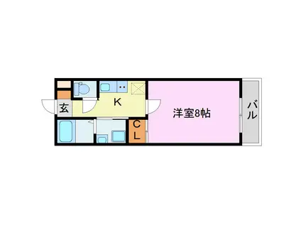 ブリリアコート龍谷大前(1K/4階)の間取り写真