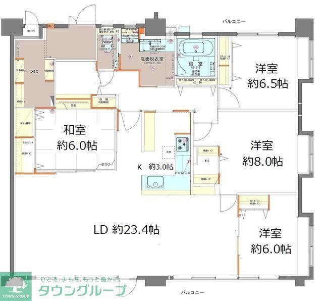 エマーレ南浦和(4LDK/6階)の間取り写真