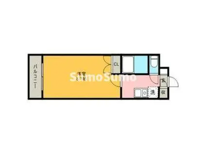 セラピー梅光園(1K/3階)の間取り写真