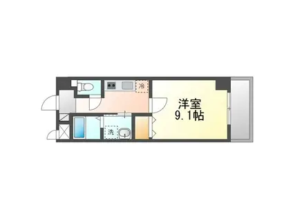 セレノパラッツオ(1K/2階)の間取り写真