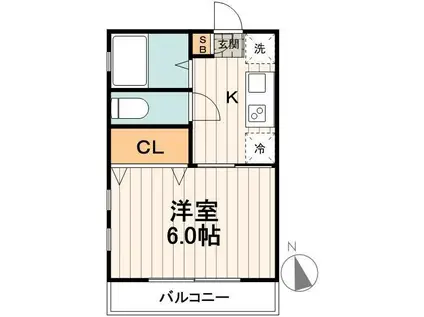 ルミエール(1K/1階)の間取り写真