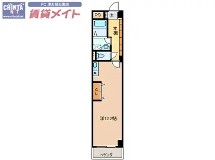 KTGレジデンス江戸橋(ワンルーム/2階)の間取り写真