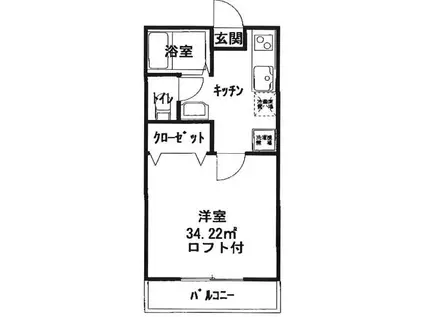 ルミエール(1K/2階)の間取り写真
