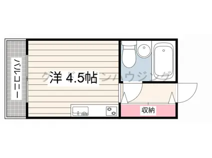 クロスコート(ワンルーム/3階)の間取り写真