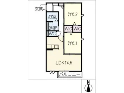 ハイムメゾン岐阜市八代(2LDK/2階)の間取り写真