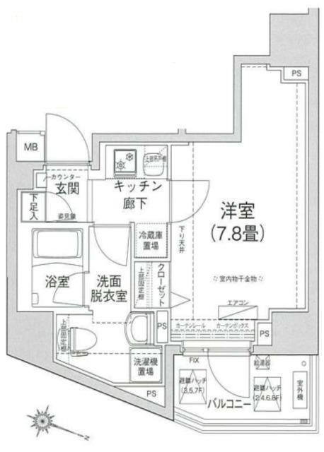 アイルプレミアム本駒込(1K/8階)の間取り写真