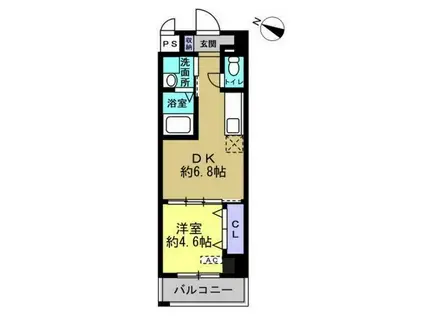 トレステーラALEXIII(1DK/4階)の間取り写真