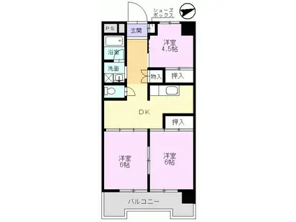 ロイヤルハイム中津川(3DK/1階)の間取り写真