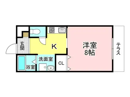 プラザ松本A(1K/1階)の間取り写真