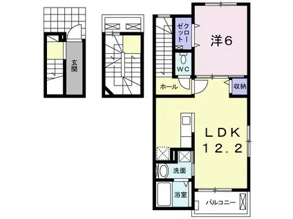キルシュバオム(1LDK/3階)の間取り写真