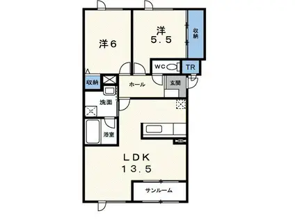 ディアノースブリーズ(2LDK/1階)の間取り写真