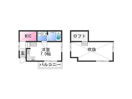 ルフトゼロ A(ワンルーム/1階)の間取り写真