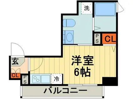 マーロ西川口ルネサンスコート(ワンルーム/11階)の間取り写真