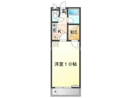 セザンヌ片西(1K/2階)の間取り写真