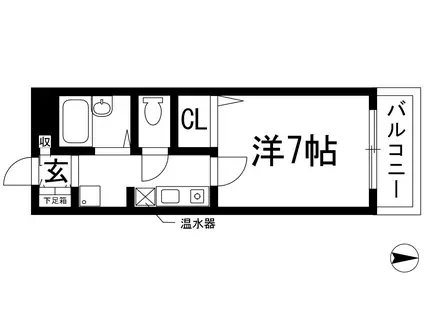 リバティハイム櫻井Ⅱ(1K/2階)の間取り写真