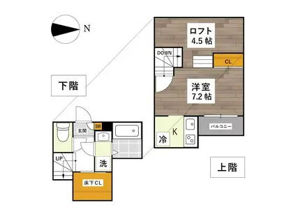ADC京町RACO(1K/1階)の間取り写真