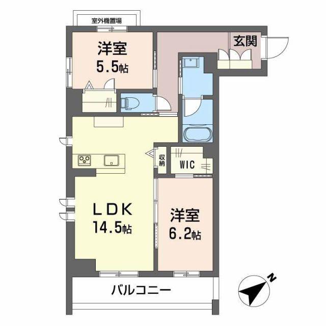 CLASSEUM連坊III(2LDK/2階)の間取り写真