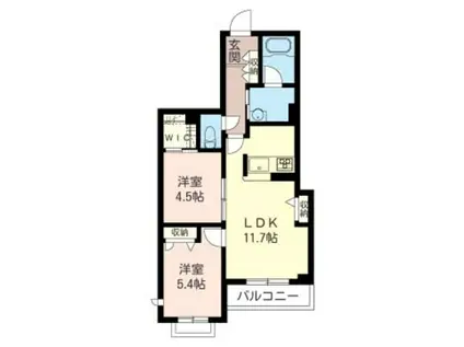 アヴィロン(2LDK/3階)の間取り写真