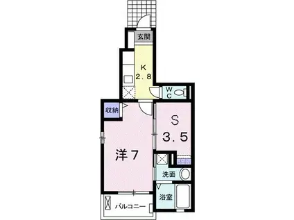 ファイン フレイズ(1K/1階)の間取り写真