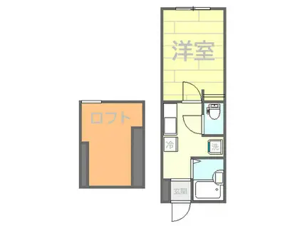 アンソレイユ上大岡(1K/2階)の間取り写真