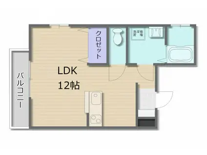 OSF壱番館(ワンルーム/2階)の間取り写真