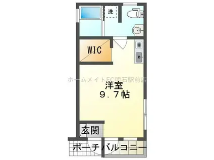 わびハウス(ワンルーム/2階)の間取り写真