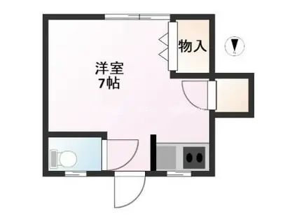 江上荘(ワンルーム/2階)の間取り写真