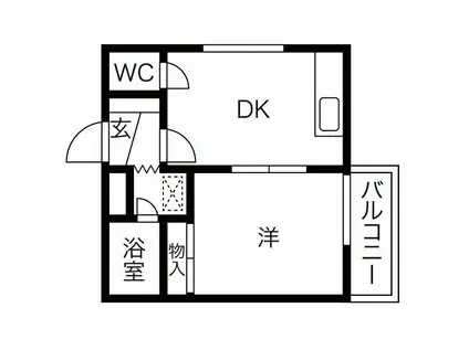 アルファスクエア北18条(1LDK/1階)の間取り写真