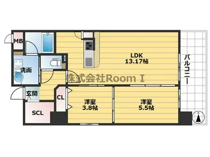 MAISON COULEUR UESHIO メゾンクルール上汐(2LDK/6階)の間取り写真