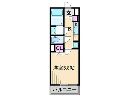 クレヴィスタ横浜大口(1K/5階)の間取り写真