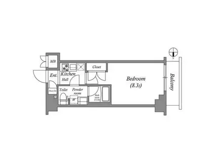 ショウケン レジデンス八王子(1K/3階)の間取り写真